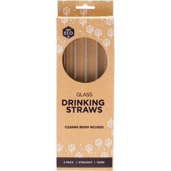 Ever Eco Glass Straws - Straight 4 Pack